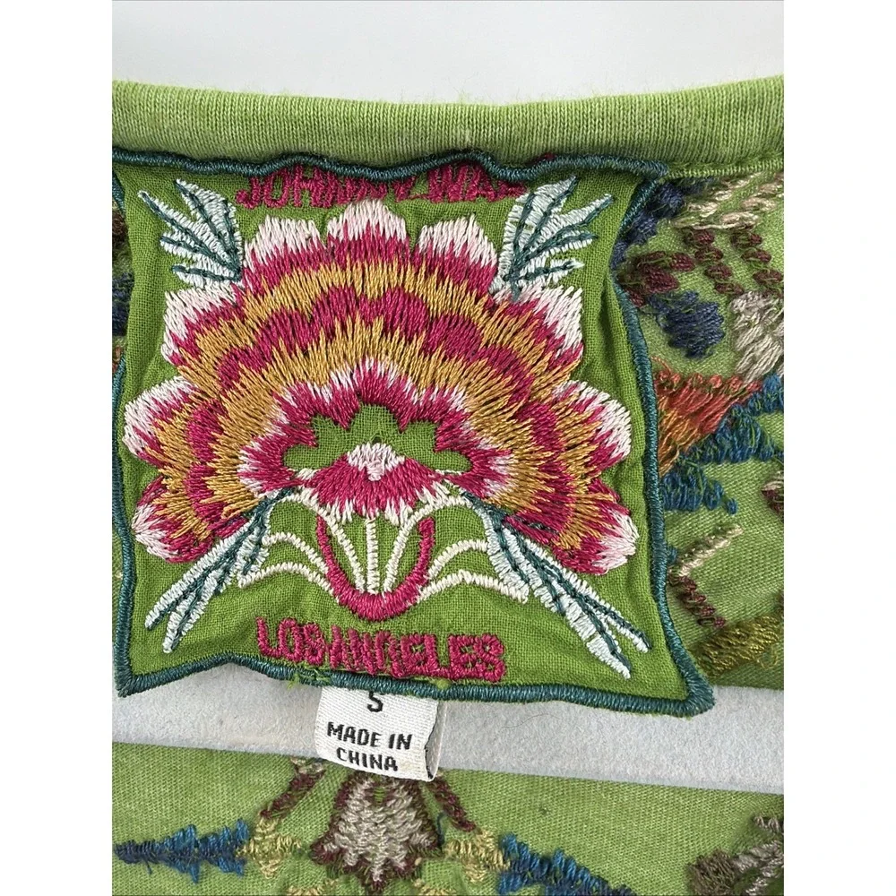 Johnny Was Sentries Tunic Womens Size S‎ Embroidered Boho Festival Fairy